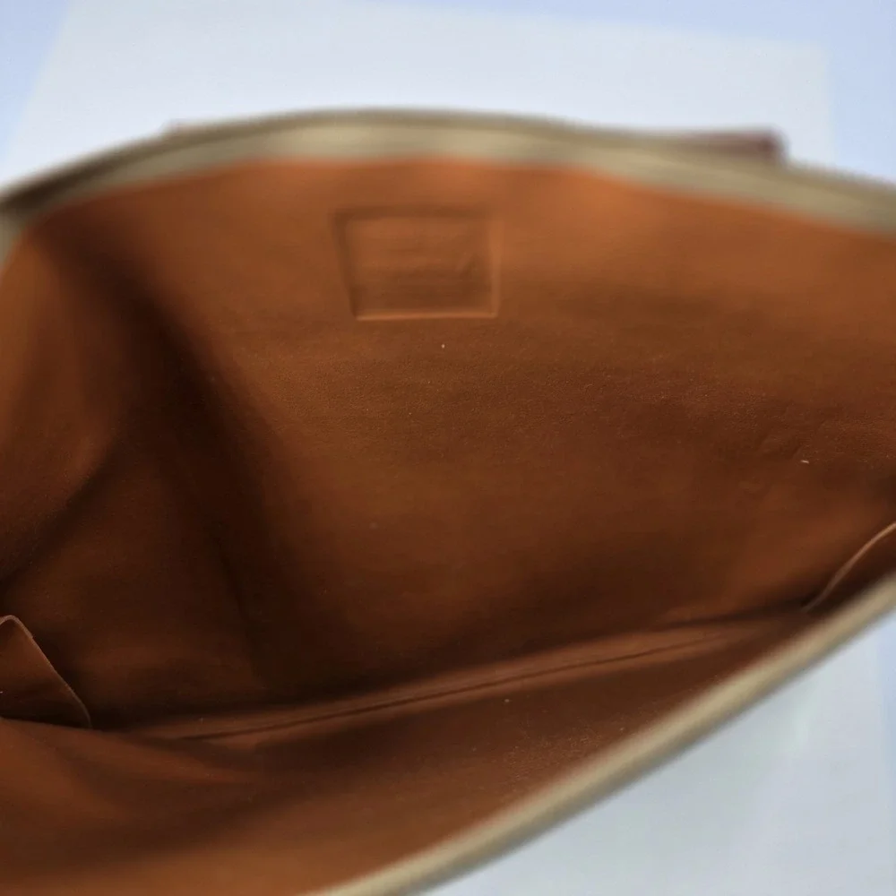2 Vintage AMWAY Document Folio Zipper Case Portfolio in‎ Brown Faux leather